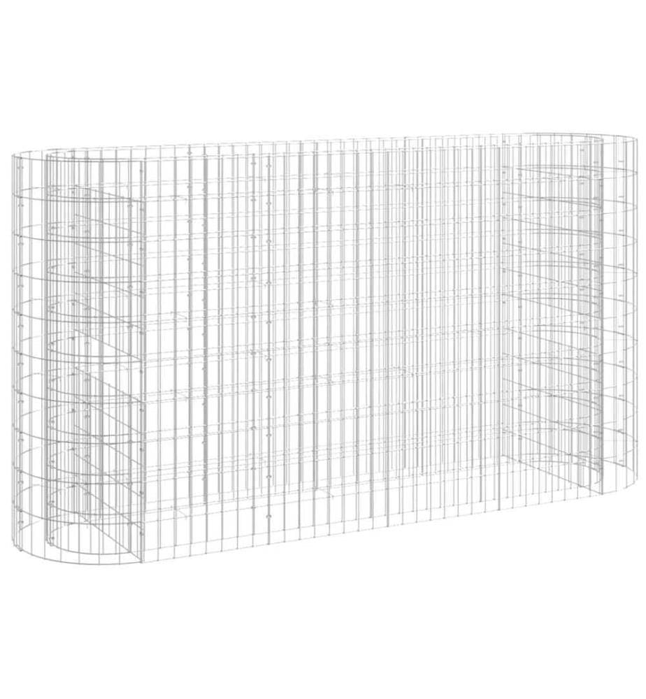 Lit surélevé à gabion Fer galvanisé 190x50x100 cm