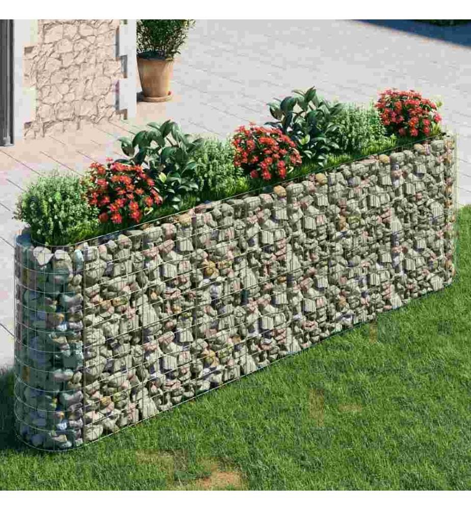 Lit surélevé à gabion Fer galvanisé 330x50x100 cm