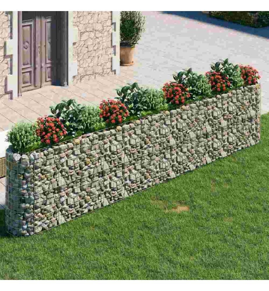 Lit surélevé à gabion Fer galvanisé 470x50x100 cm
