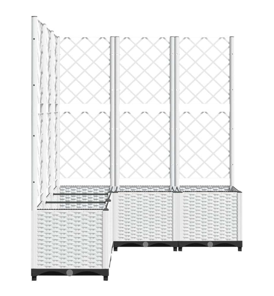 Pflanzkübel mit Rankgitter Weiss 120x120x136 cm PP