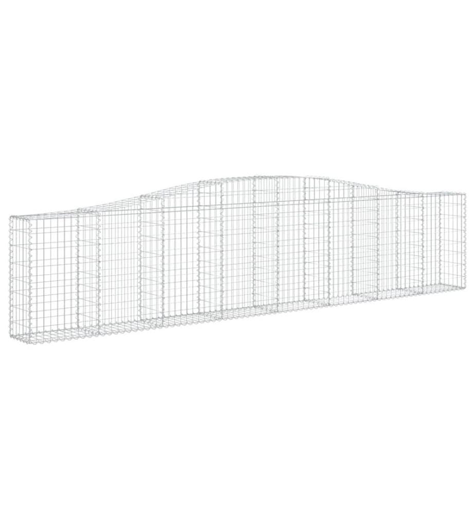 Gabione mit Hochbogen 400x30x80/100 cm Verzinktes Eisen