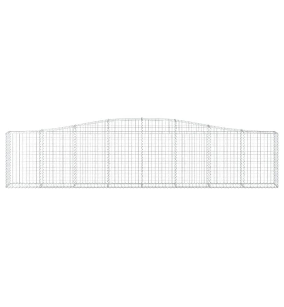 Gabione mit Hochbogen 400x30x80/100 cm Verzinktes Eisen