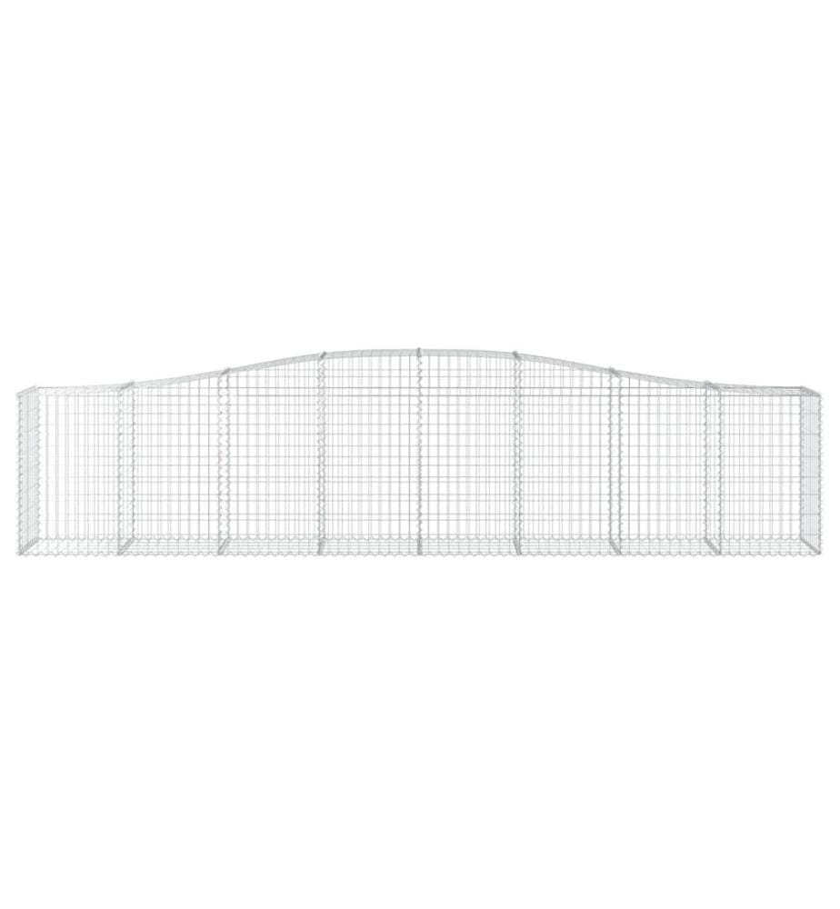 Gabione mit Hochbogen 400x50x80/100 cm Verzinktes Eisen