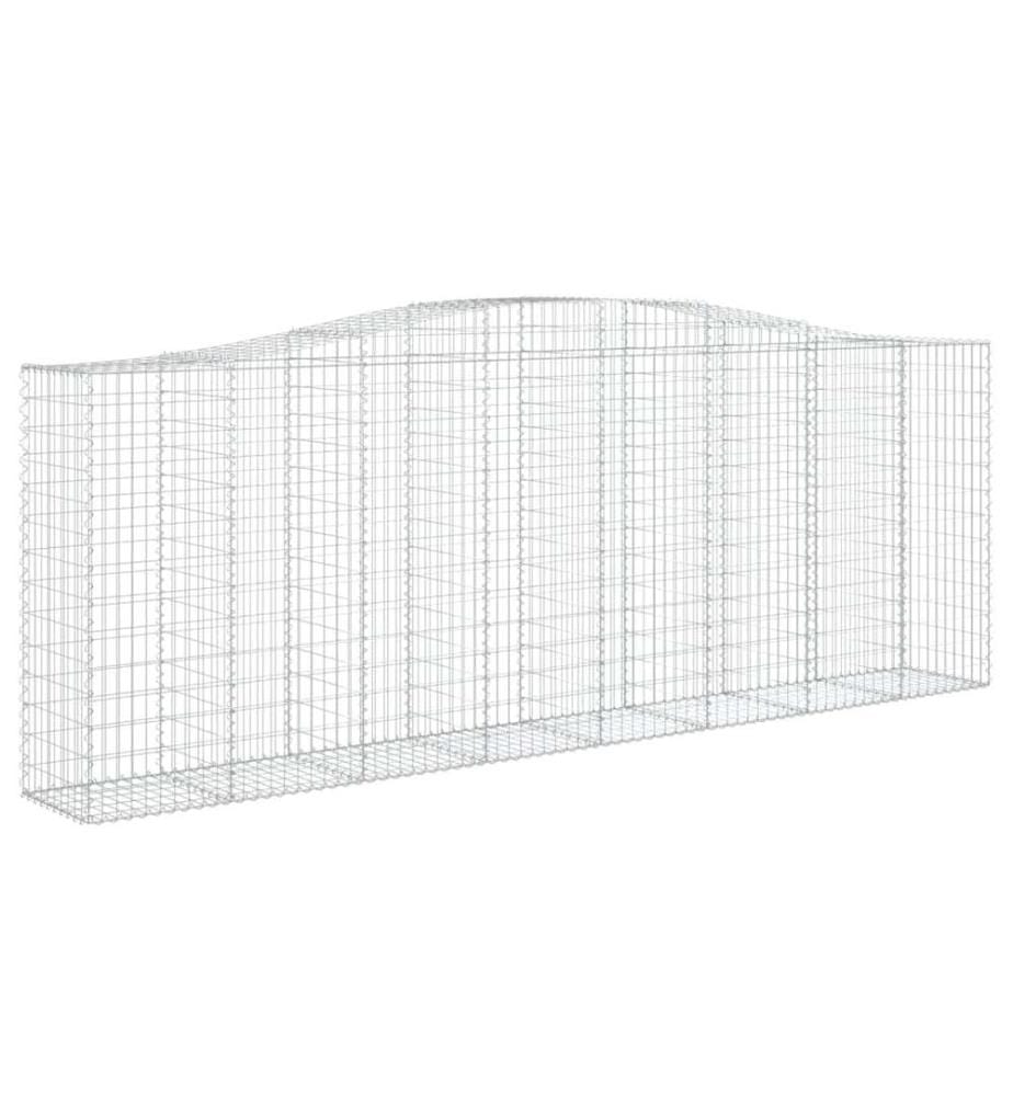 Gabione mit Hochbogen 400x50x140/160 cm Verzinktes Eisen