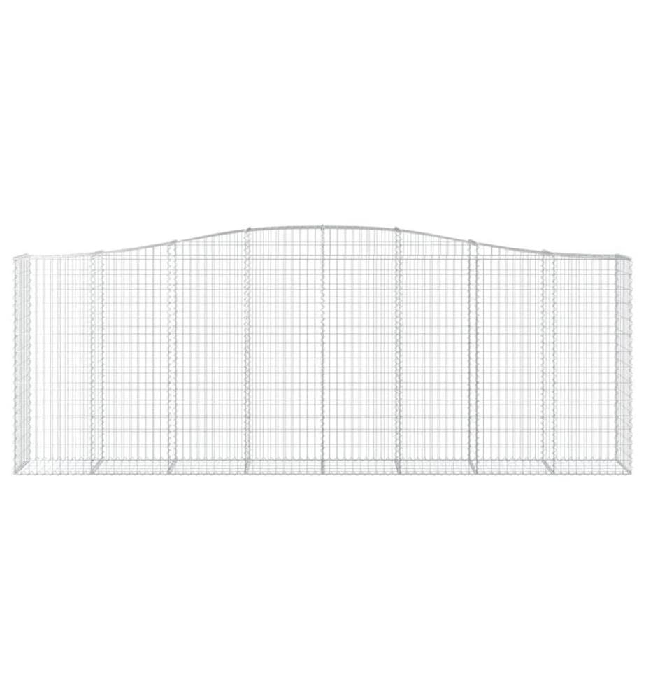 Gabione mit Hochbogen 400x50x140/160 cm Verzinktes Eisen