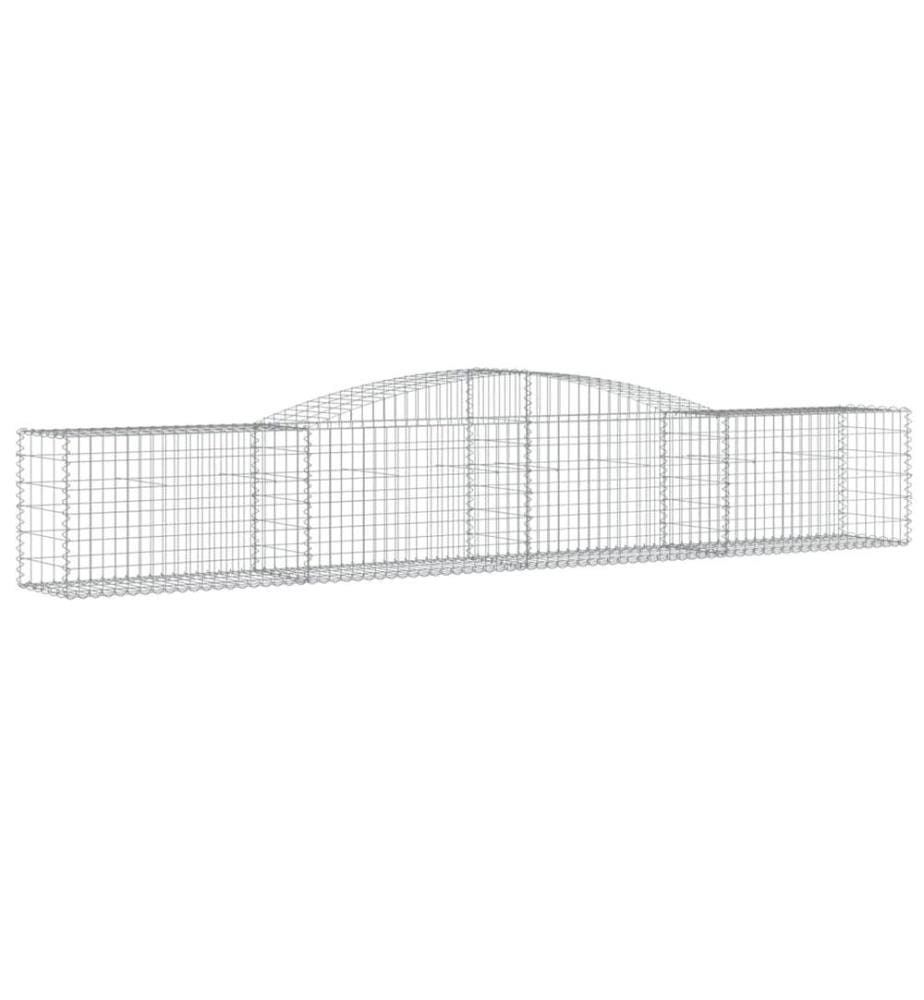 Gabione mit Hochbogen 400x50x60/80 cm Verzinktes Eisen