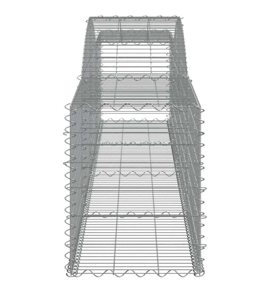 Gabione mit Hochbogen 400x50x60/80 cm Verzinktes Eisen