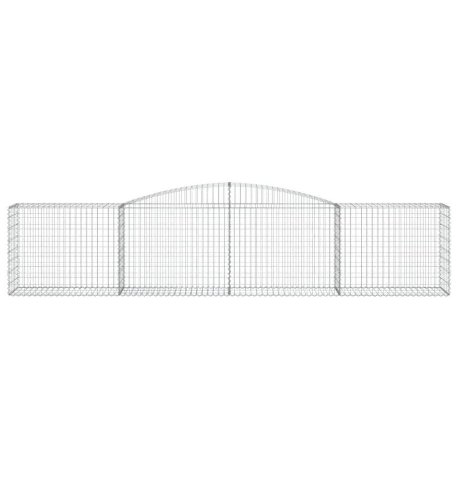 Gabione mit Hochbogen 400x50x80/100 cm Verzinktes Eisen