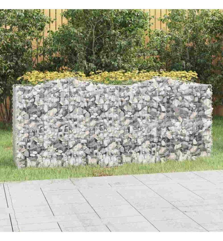 Gabionen-Hochbeet mit Hochbogen 200x50x100 cm Verzinktes Eisen