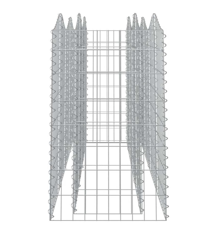 Gabionen-Hochbeet mit Hochbogen 200x50x100 cm Verzinktes Eisen