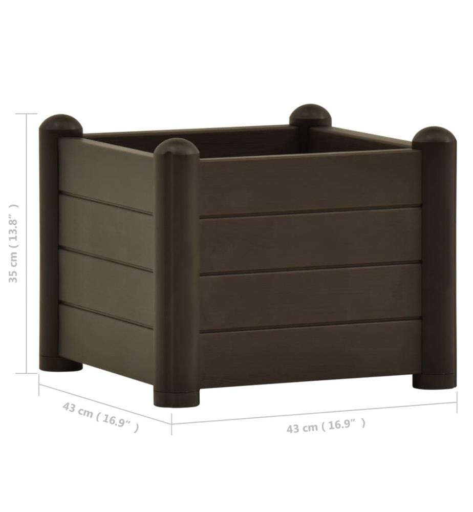 Lit surélevé de jardin PP Moka 43x43x35 cm