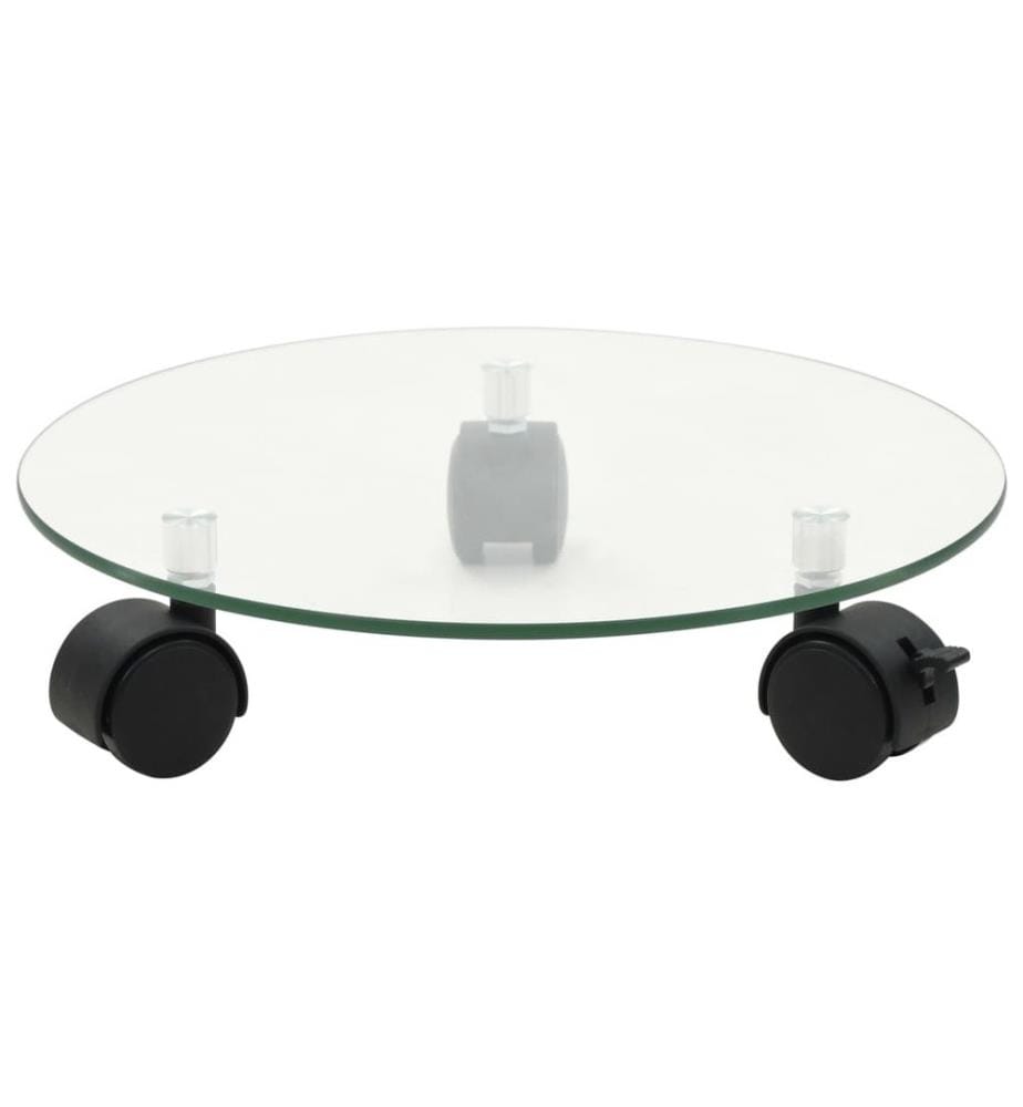 Supports roulants à plantes 4 pcs 28 cm Verre trempé Rond