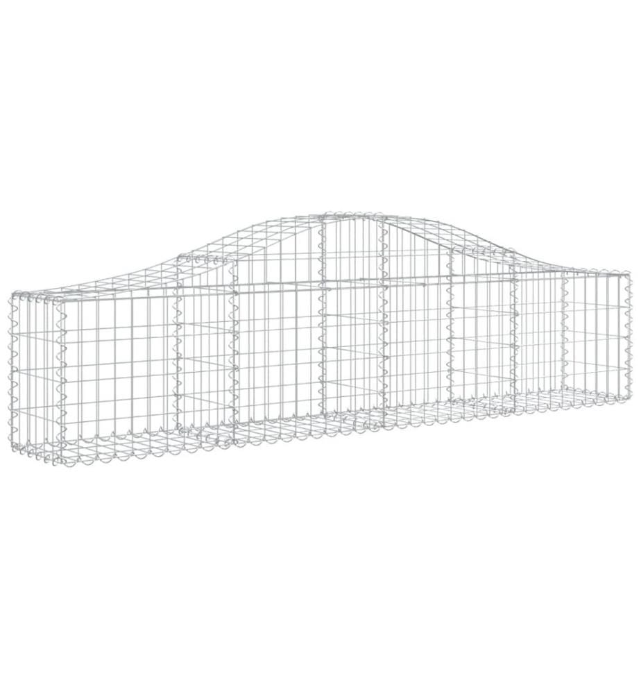 Gabionen mit Hochbogen 8 Stk. 200x30x40/60 cm Verzinktes Eisen