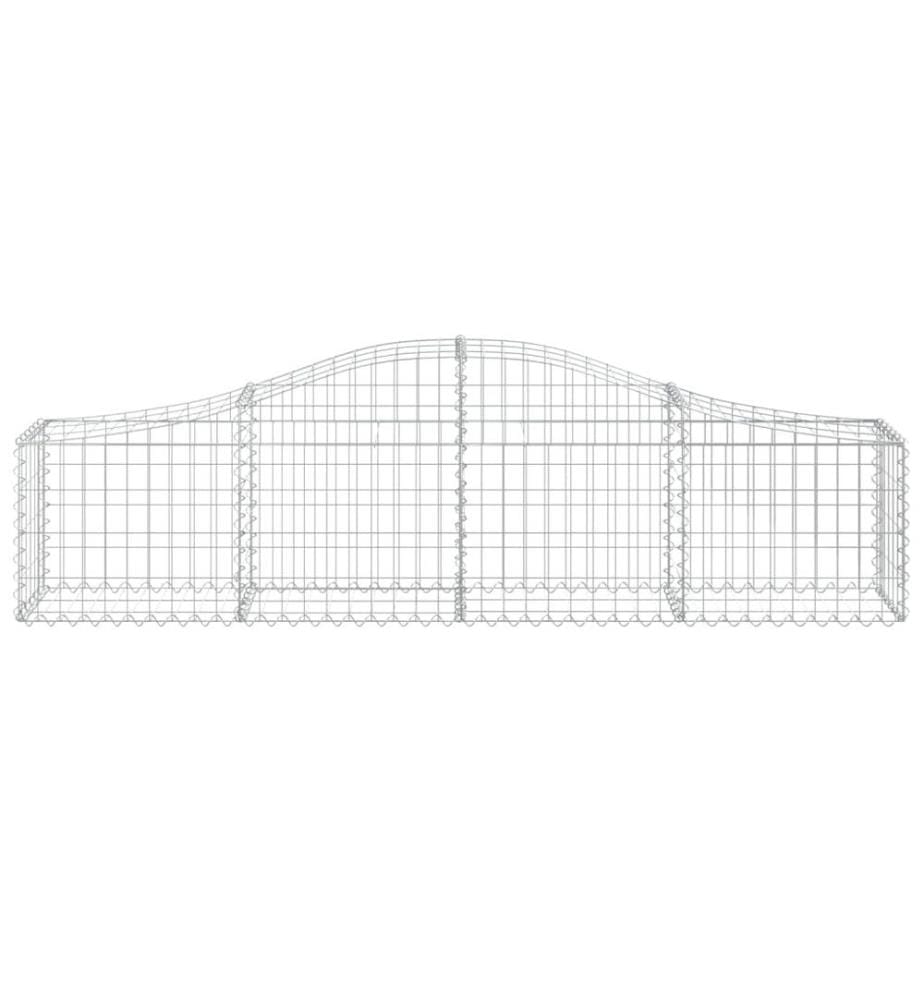Gabionen mit Hochbogen 8 Stk. 200x30x40/60 cm Verzinktes Eisen