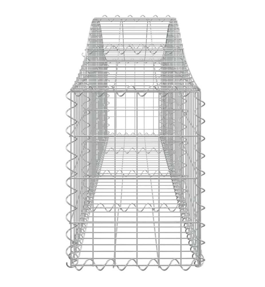 Gabionen mit Hochbogen 8 Stk. 200x30x40/60 cm Verzinktes Eisen