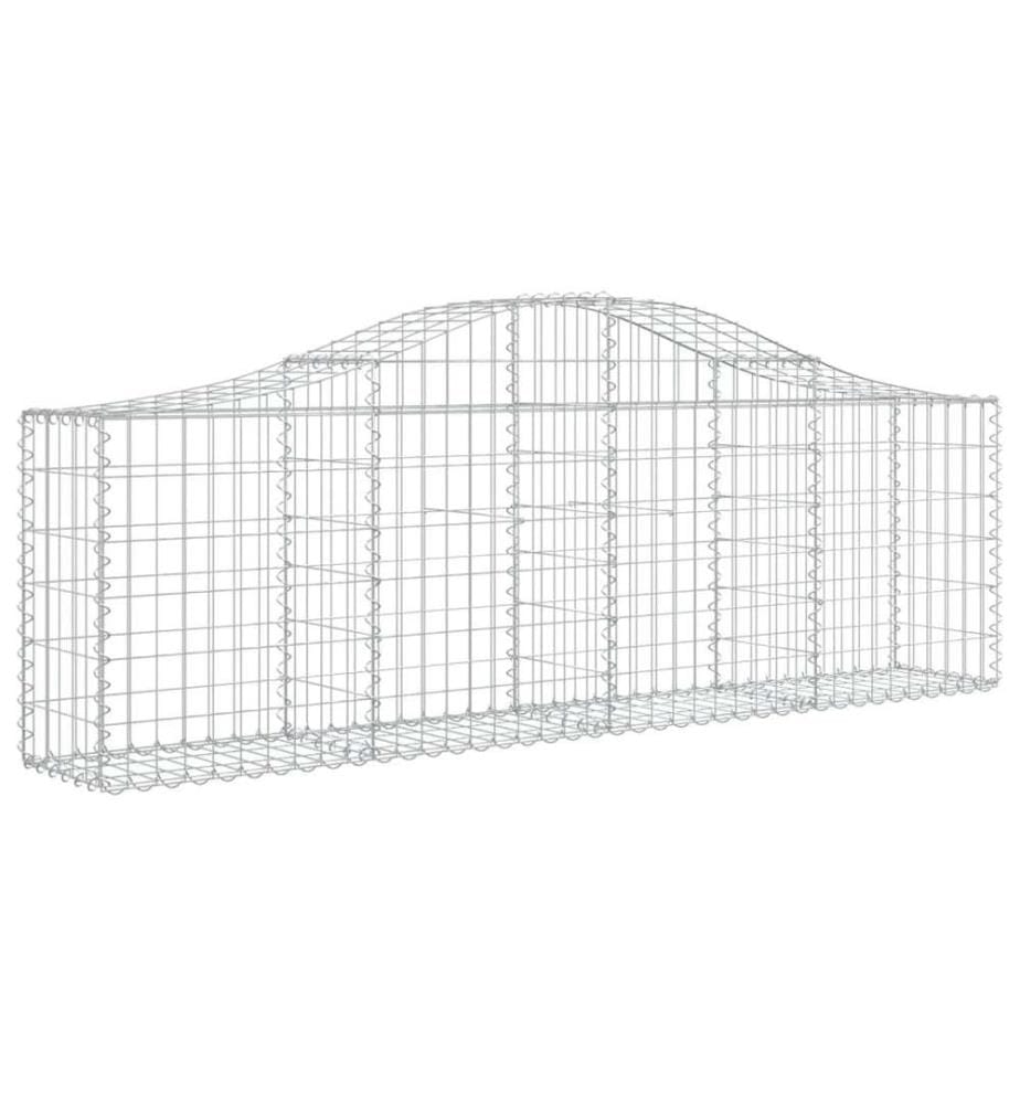 Gabionen mit Hochbogen 2 Stk. 200x30x60/80 cm Verzinktes Eisen