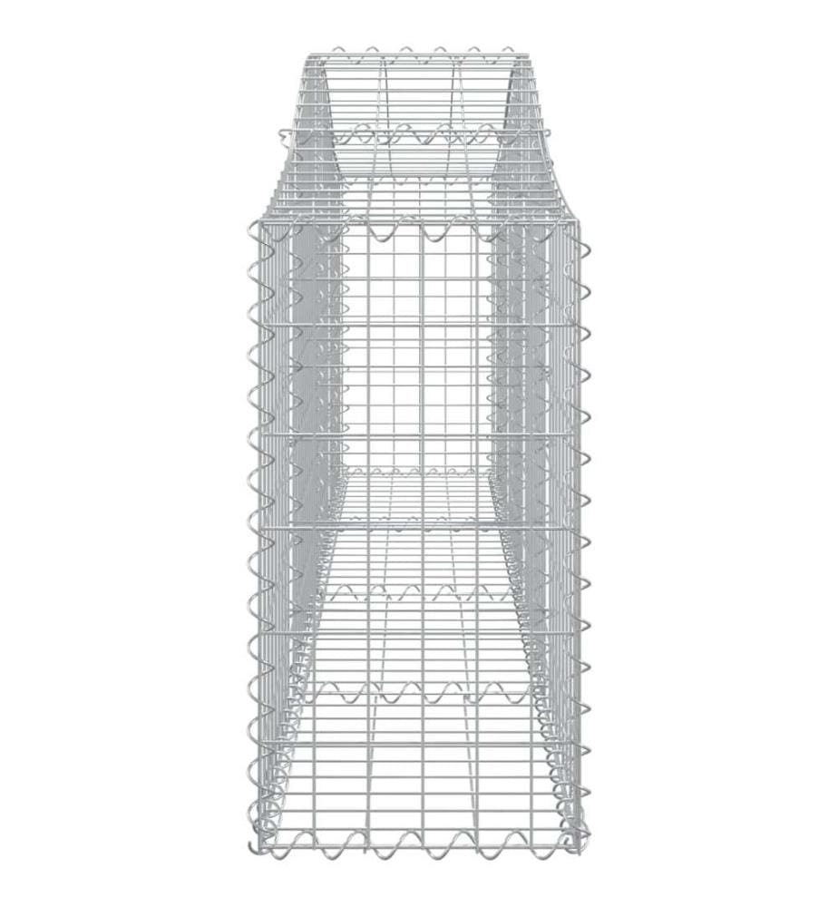 Gabionen mit Hochbogen 2 Stk. 200x30x60/80 cm Verzinktes Eisen