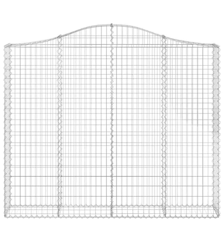 Gabionen mit Hochbogen 3 Stk. 200x30x160/180cm Verzinktes Eisen