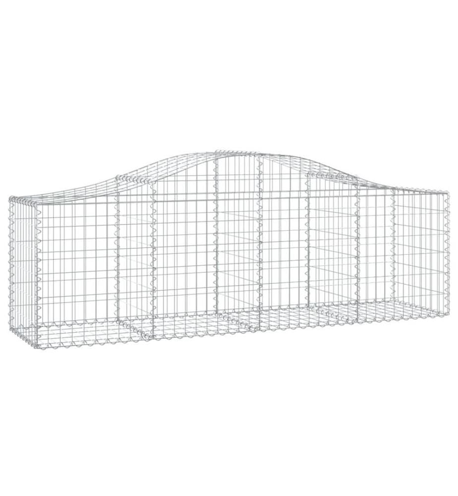 Gabionen mit Hochbogen 3 Stk. 200x50x60/80 cm Verzinktes Eisen