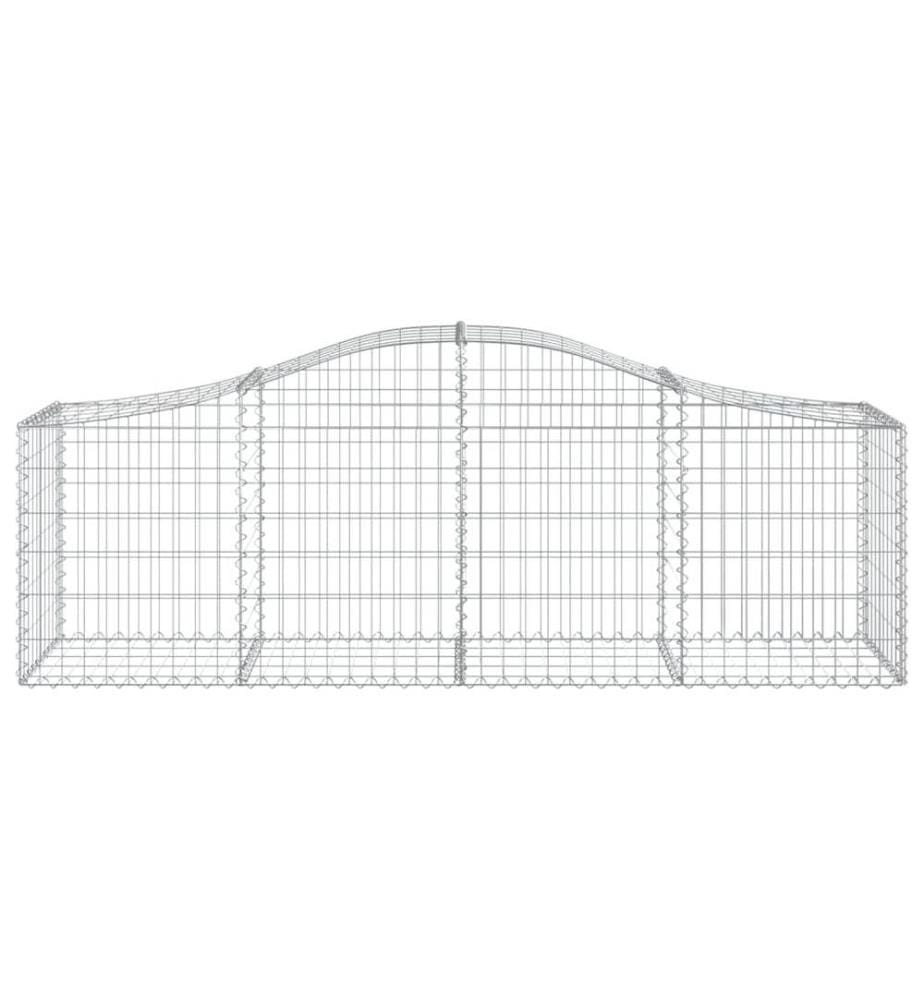 Gabionen mit Hochbogen 3 Stk. 200x50x60/80 cm Verzinktes Eisen