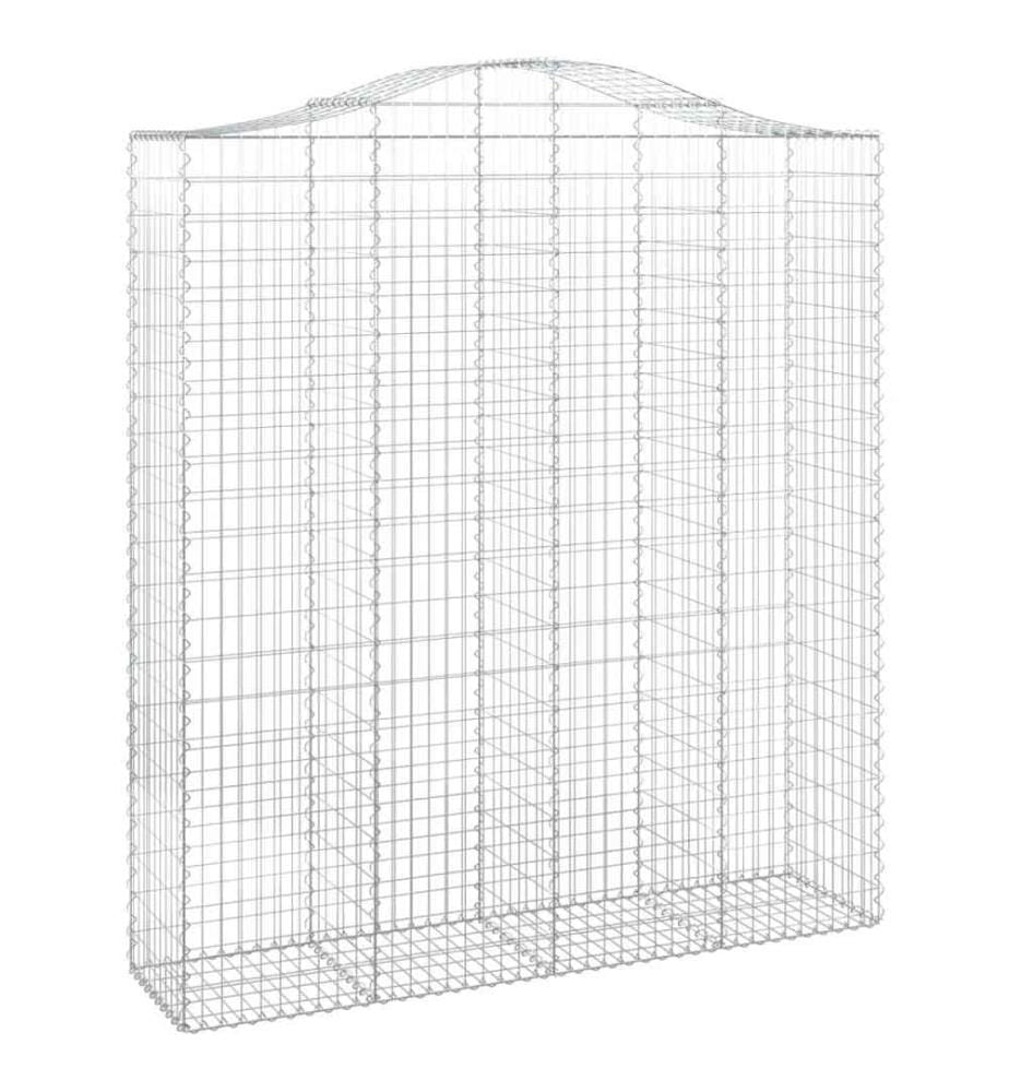 Gabionen mit Hochbogen 2 Stk. 200x50x220/240cm Verzinktes Eisen