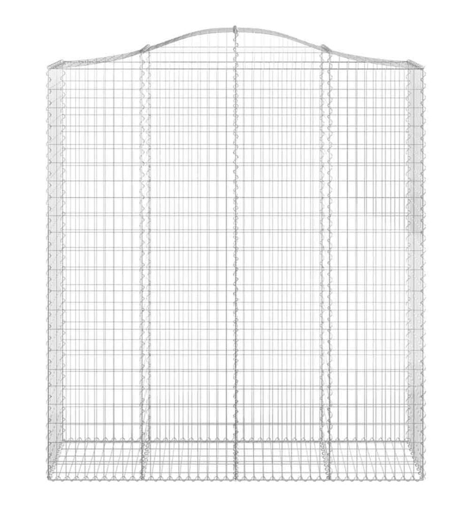 Gabionen mit Hochbogen 2 Stk. 200x50x220/240cm Verzinktes Eisen
