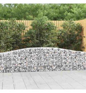 Gabionen mit Hochbogen 2 Stk. 400x30x60/80 cm Verzinktes Eisen