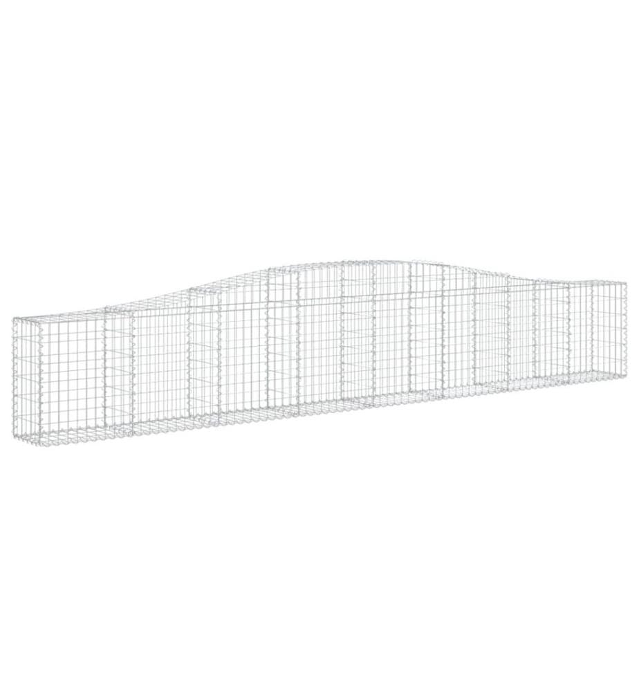 Gabionen mit Hochbogen 2 Stk. 400x30x60/80 cm Verzinktes Eisen