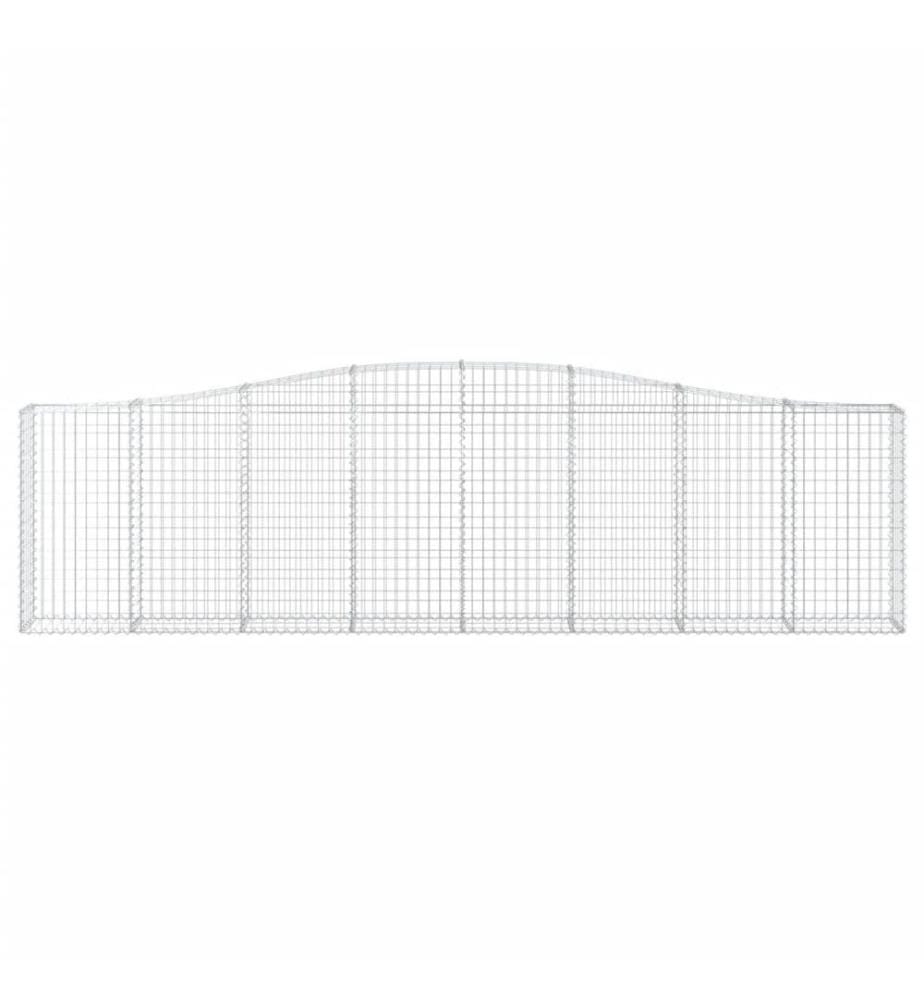 Gabionen mit Hochbogen 2 Stk. 400x30x100/120cm Verzinktes Eisen