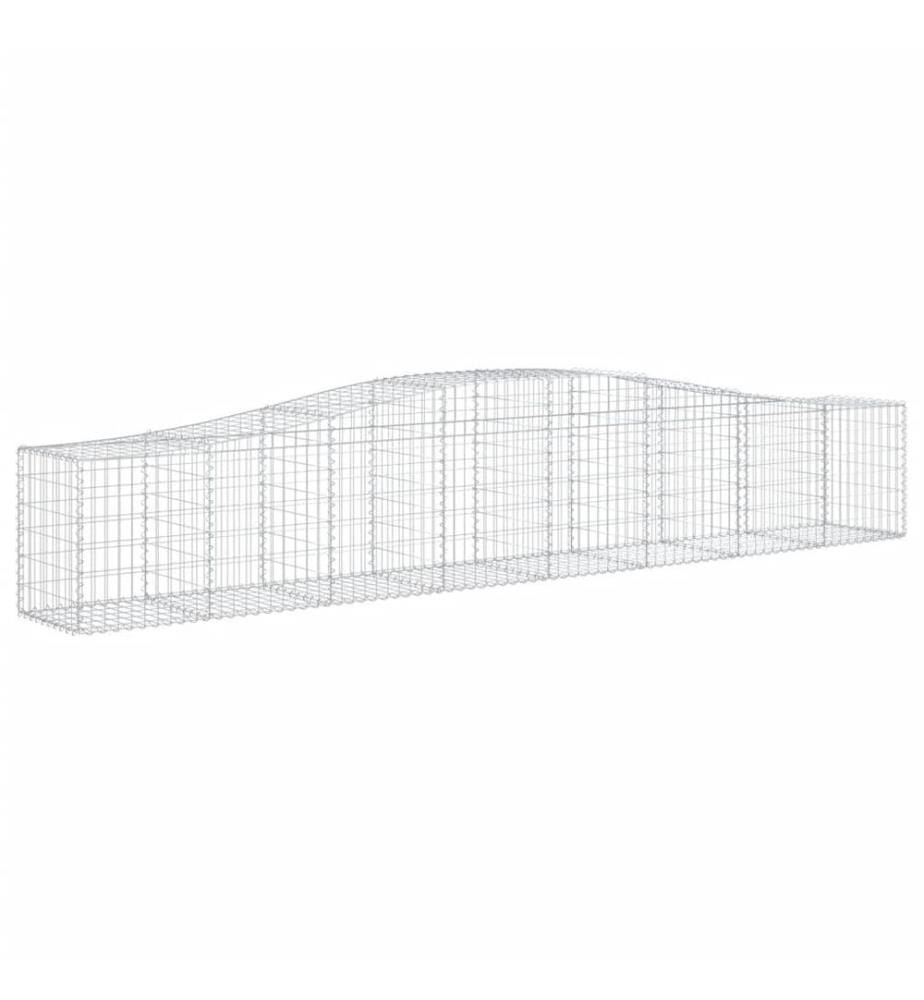 Gabionen mit Hochbogen 6 Stk. 400x50x60/80cm Verzinktes Eisen