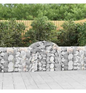 Gabionen mit Hochbogen 2 Stk. 200x30x80/100 cm Verzinktes Eisen