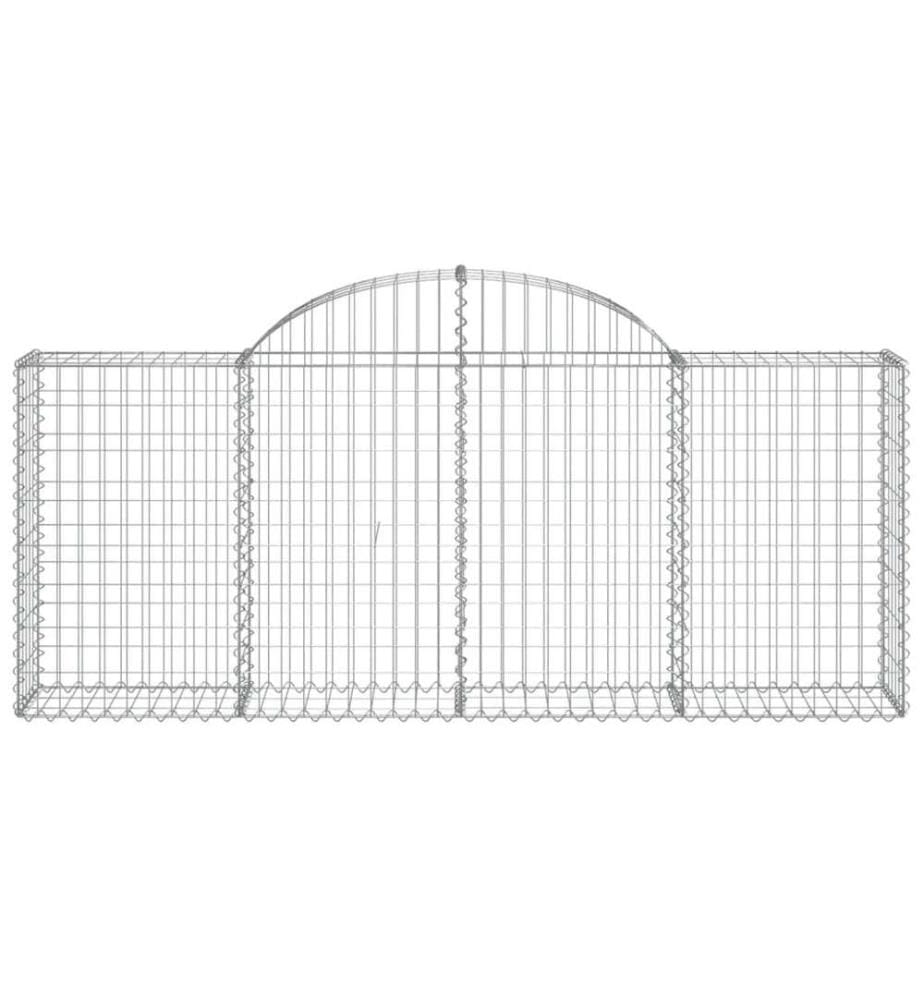 Gabionen mit Hochbogen 2 Stk. 200x30x80/100 cm Verzinktes Eisen