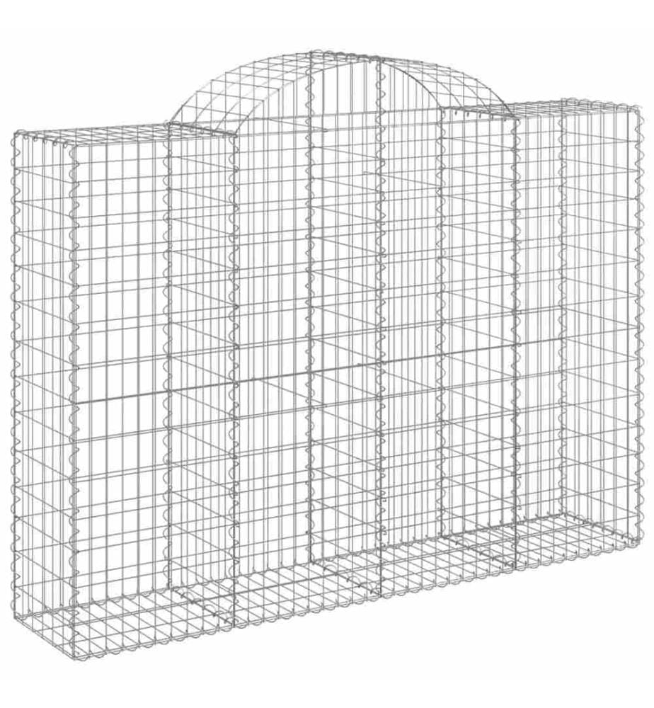 Gabionen mit Hochbogen 3 Stk. 200x50x140/160cm Verzinktes Eisen