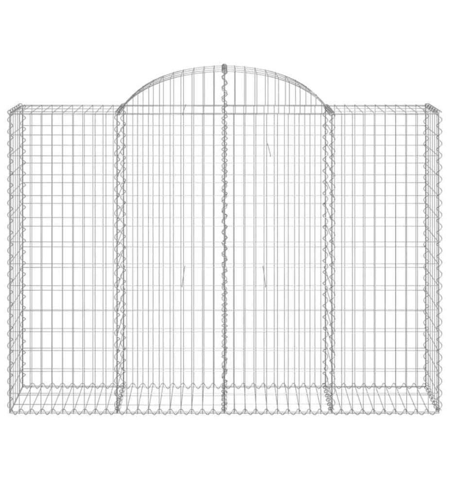 Gabionen mit Hochbogen 3 Stk. 200x50x140/160cm Verzinktes Eisen