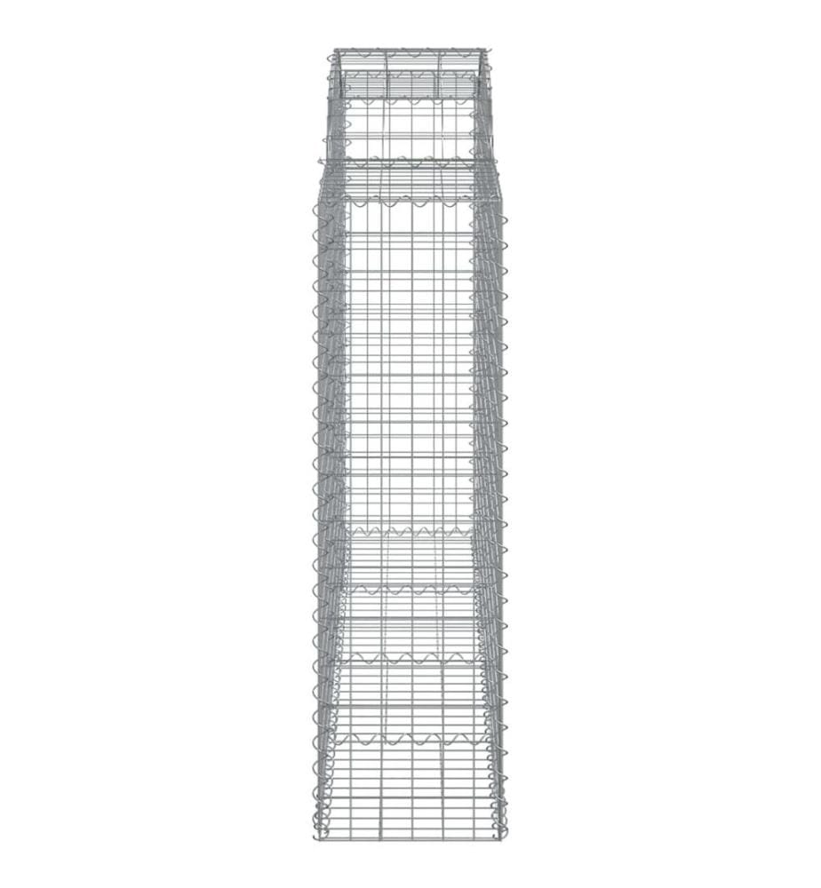Gabionen mit Hochbogen 3 Stk. 200x50x140/160cm Verzinktes Eisen