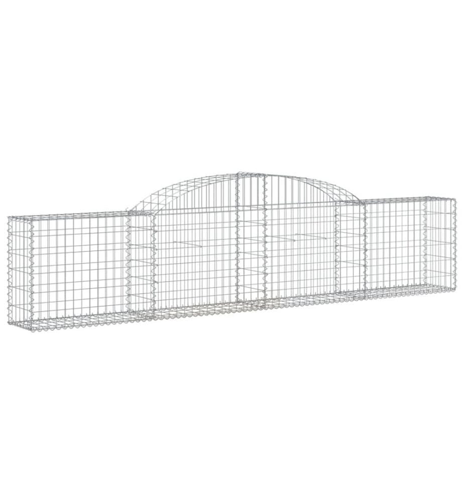 Gabionen mit Hochbogen 2 Stk. 300x30x60/80 cm Verzinktes Eisen