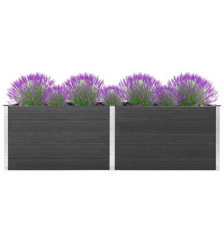 Garten-Hochbeet 200x50x91 cm WPC Grau