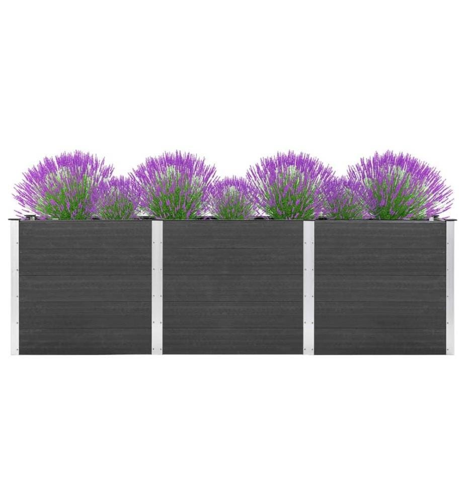 Garten-Hochbeet 300x100x91 cm WPC Grau