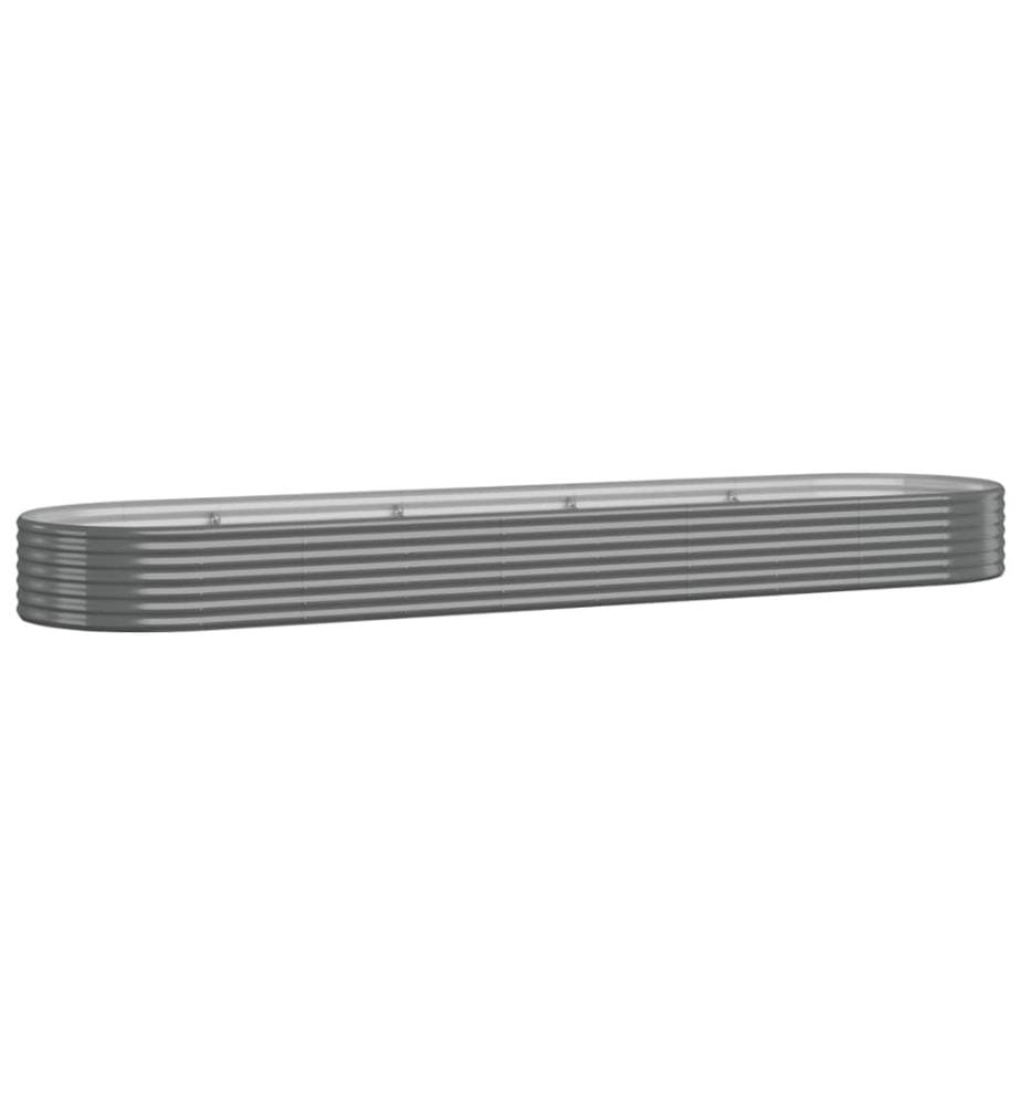 Hochbeet Pulverbeschichteter Stahl 396x100x36 cm Grau