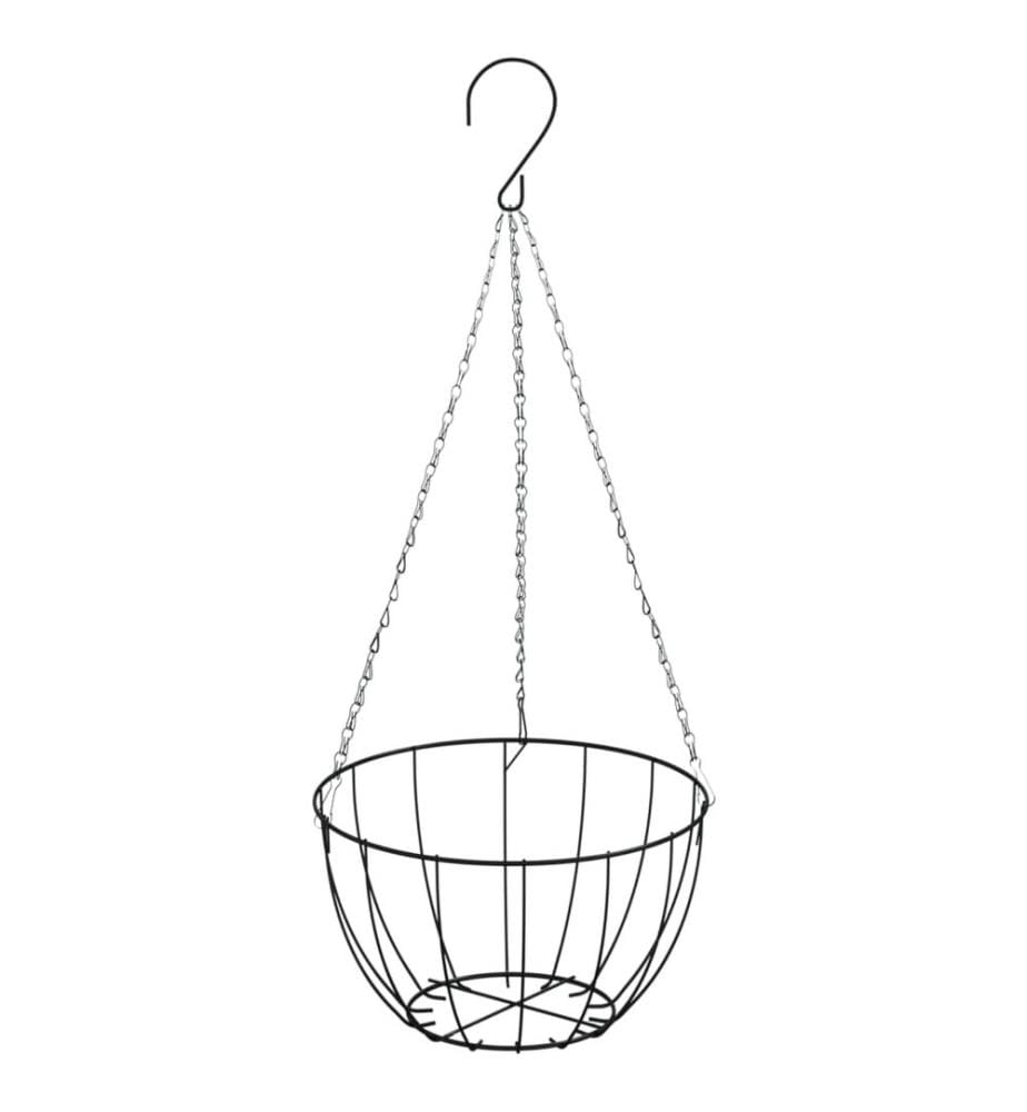 Jardinières suspendues 4 pcs avec doublure coco Noir Ø 40x63 cm
