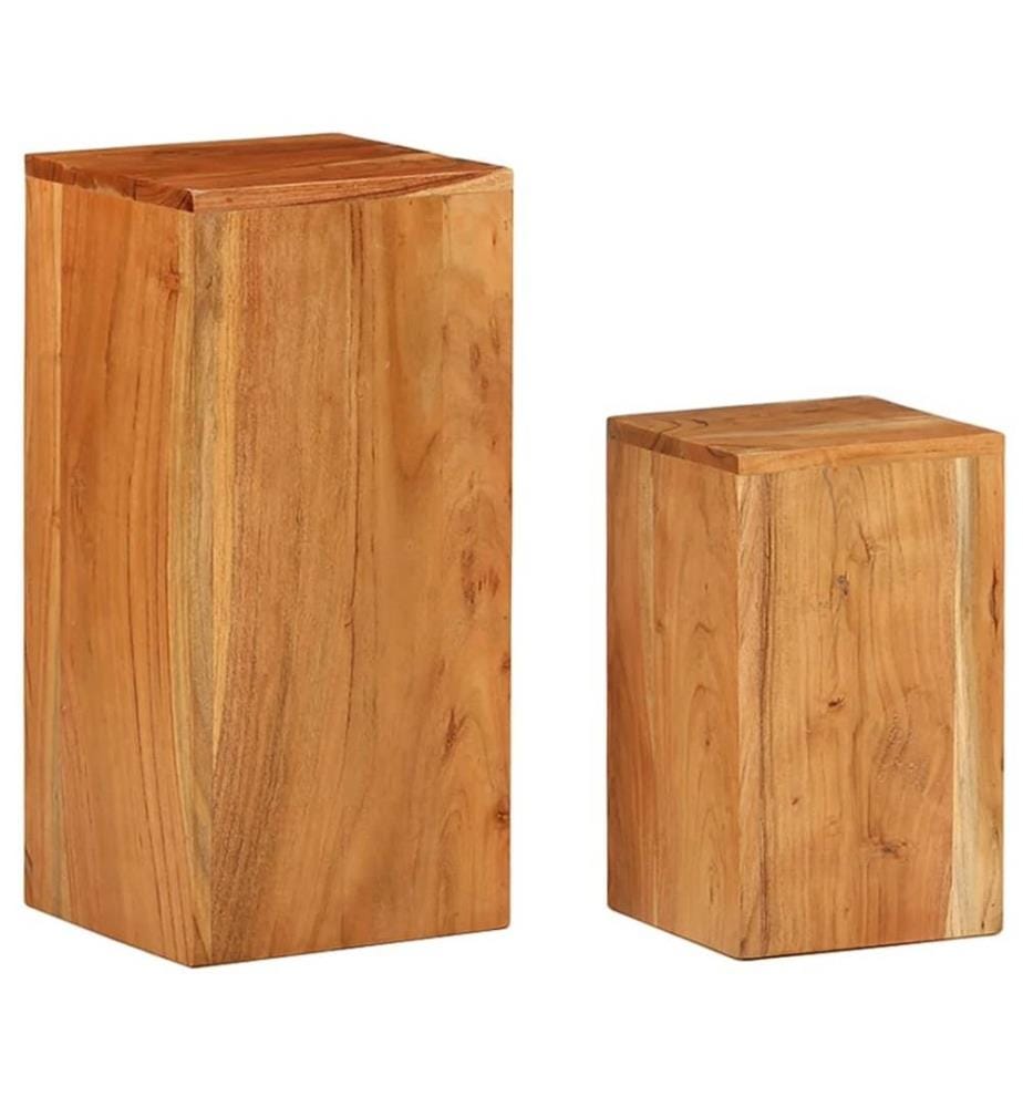 Supports pour plantes 2 pcs bois d'acacia massif