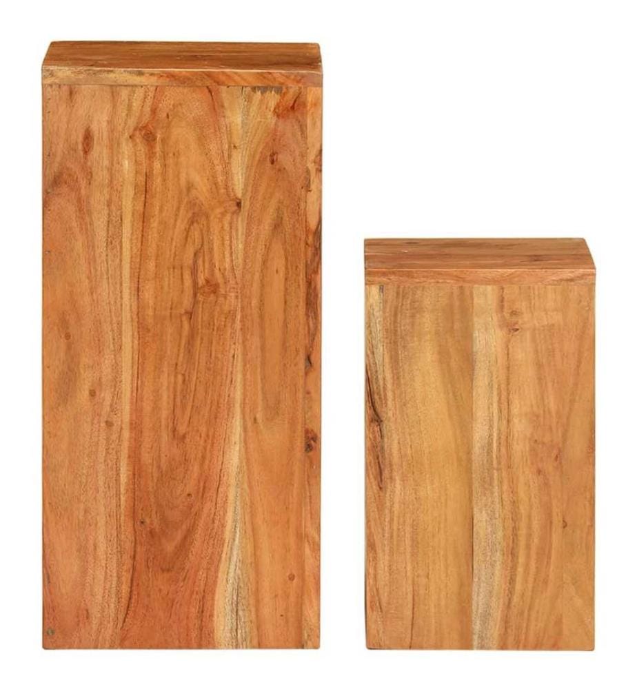Supports pour plantes 2 pcs bois d'acacia massif