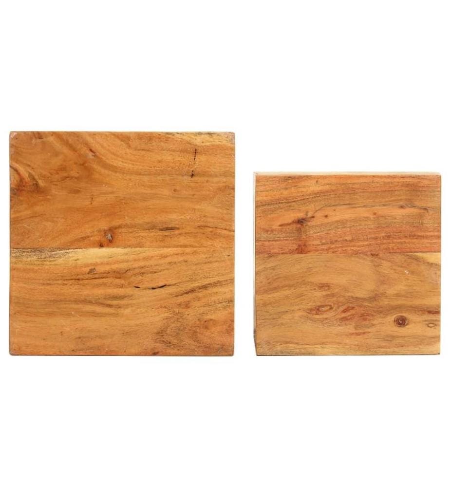 Supports pour plantes 2 pcs bois d'acacia massif