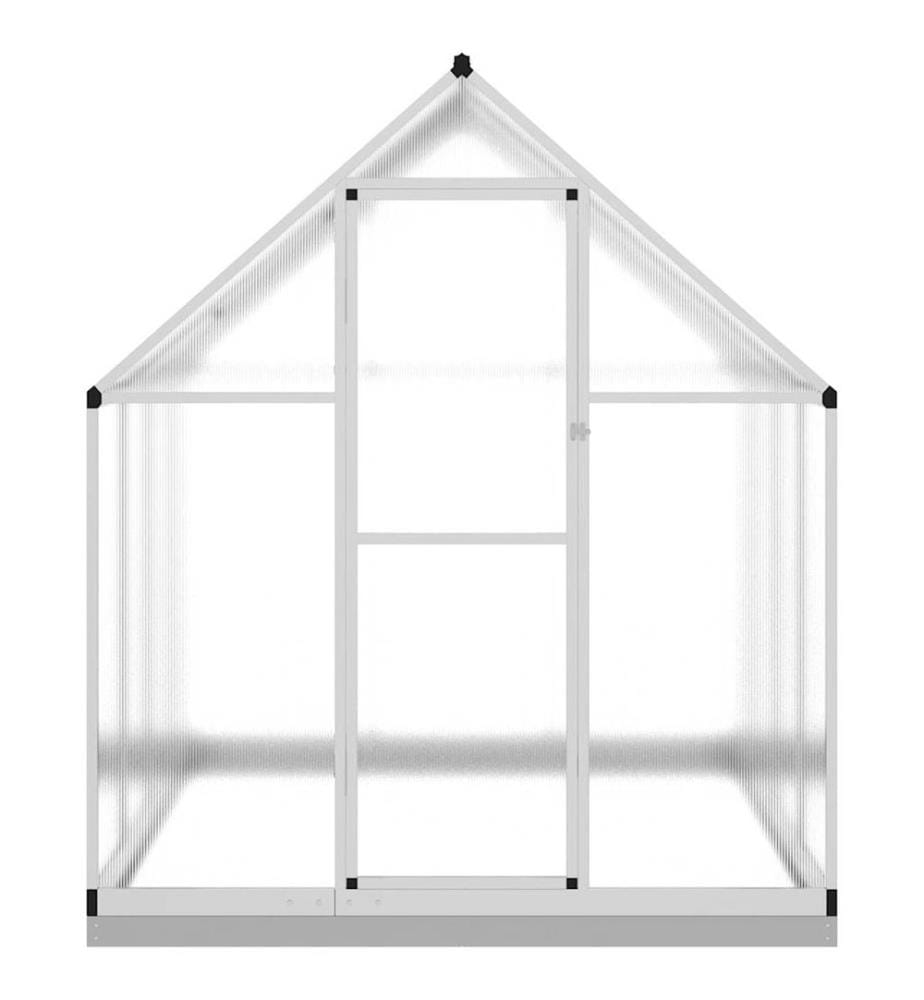 Gewächshaus mit Fundamentrahmen Silber 224x169x202cm Aluminimum