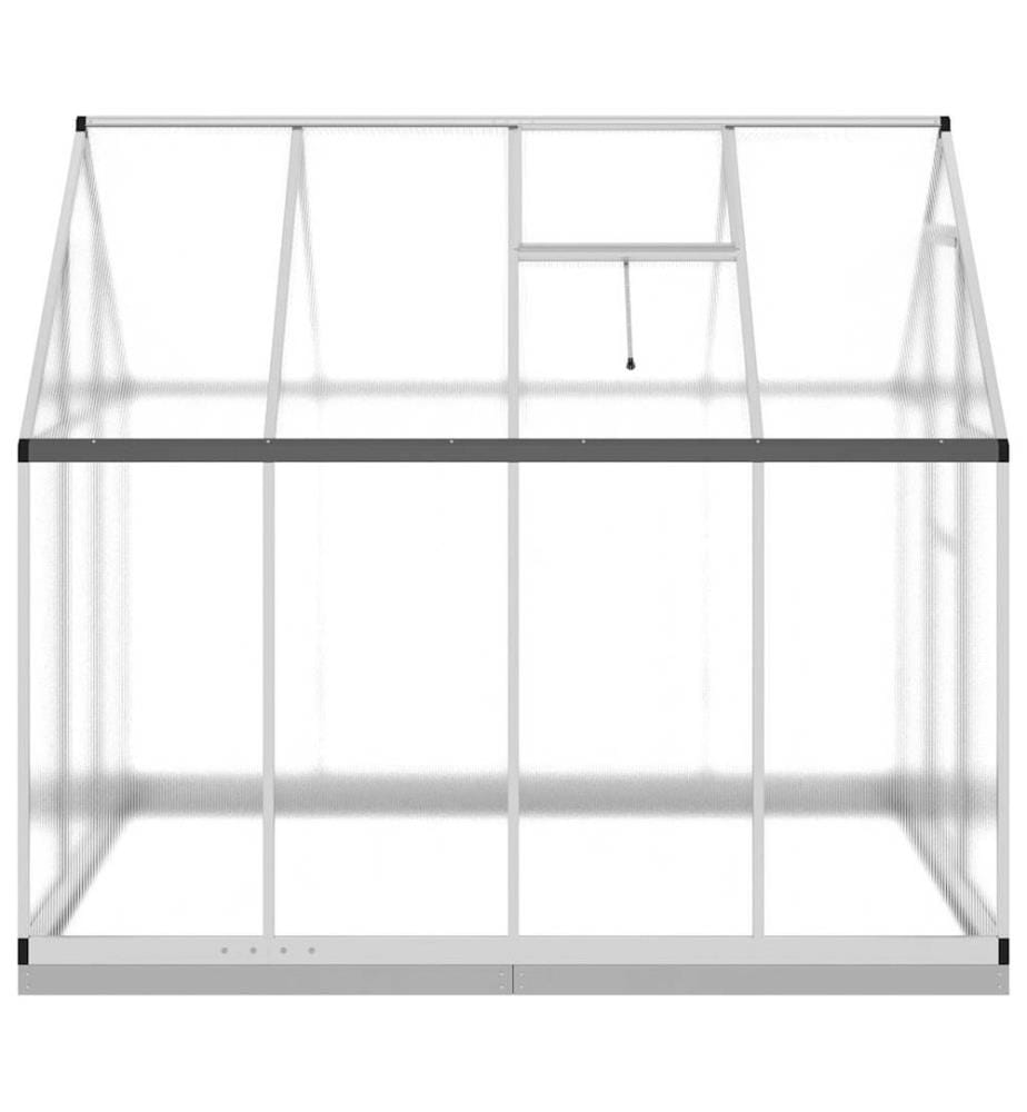 Gewächshaus mit Fundamentrahmen Silber 224x169x202cm Aluminimum