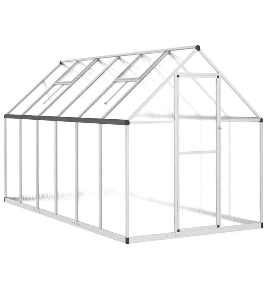 Serre avec cadre de base argenté 334x169x195 cm aluminium