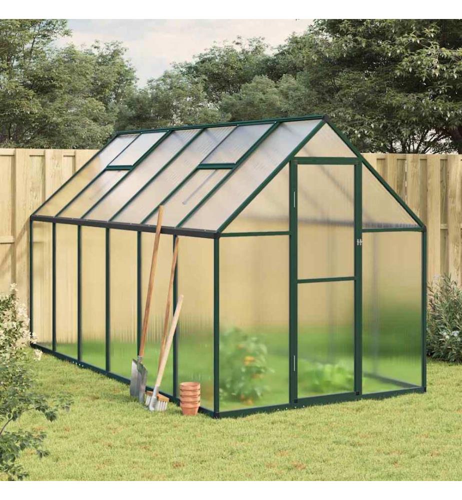Serre avec cadre de base vert 334x169x195 cm aluminium