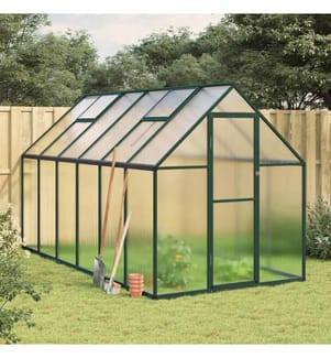 Serre avec cadre de base vert 334x169x195 cm aluminium