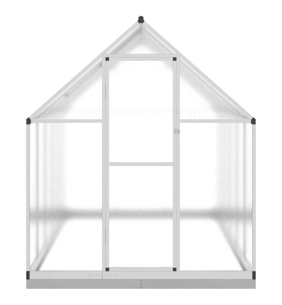 Gewächshaus mit Fundamentrahmen Silber 334x169x202cm Aluminimum