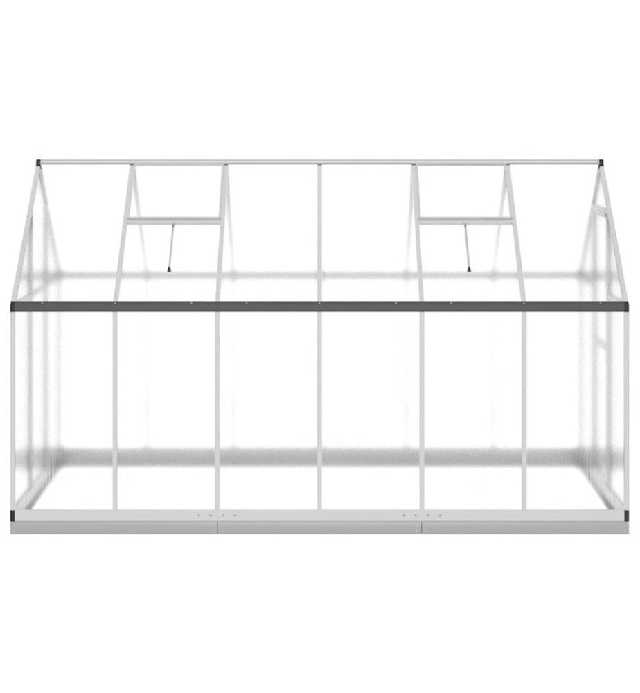 Gewächshaus mit Fundamentrahmen Silber 334x169x202cm Aluminimum